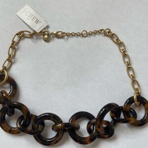 NWT JCREW Gold and Tortoise Necklace